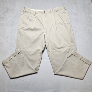 Brooks Brothers 346 Advantage Chino Elliot Pleated Khaki Pants Mens 42x32 Tan